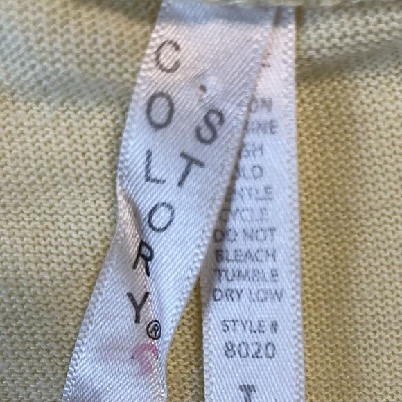 COLOR STORY V Neck Cardigan Sweat Yellow Snap Front Long Sleeve TOP Women’s L - Picture 7 of 8